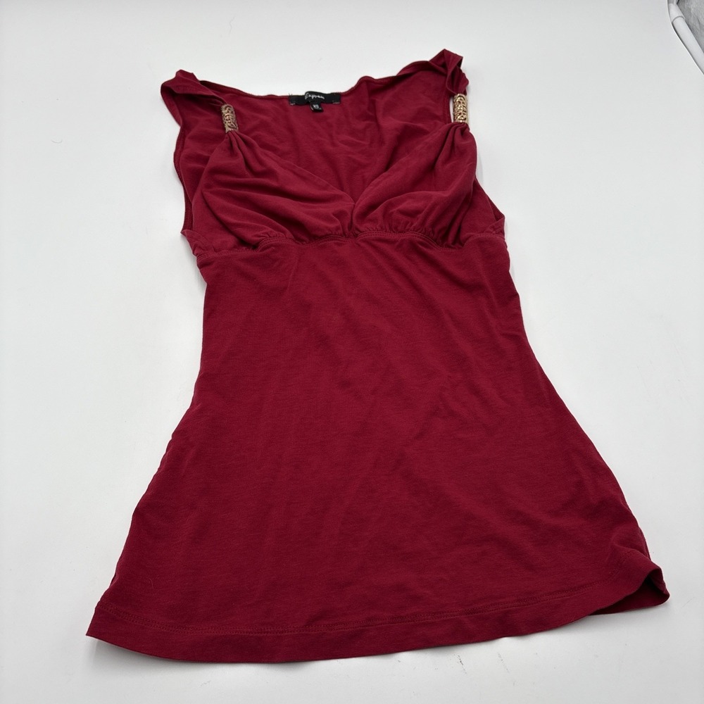 Express Women's Blouse Shirt Extra Small Red Sleeveless Tank Cleopatra
